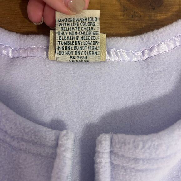 LL BEAN Sz 2X Lilac Fleece Zipper Vest Casual Sporty Light Purple NWT - Picture 6 of 8